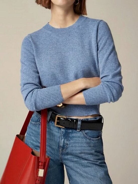 J. Crew Sweaters - J. CREW Cashmere Crewneck Cropped Fit Sweater